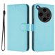 thumbnail image 1 of For Oppo Find X8 Ultra 5G Case Solid Color Wallet Leather Phone Cover with Strap - Green, 1 of 5
