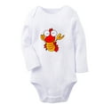 thumbnail image 2 of iDzn Little Baby Cute Rompers, Newborn Babies Unisex Bodysuits, Infant Animal Lobster Graphic Jumpsuits, Toddler Kids Long Sleeve Oufits (White, 0-6 Months), 2 of 5