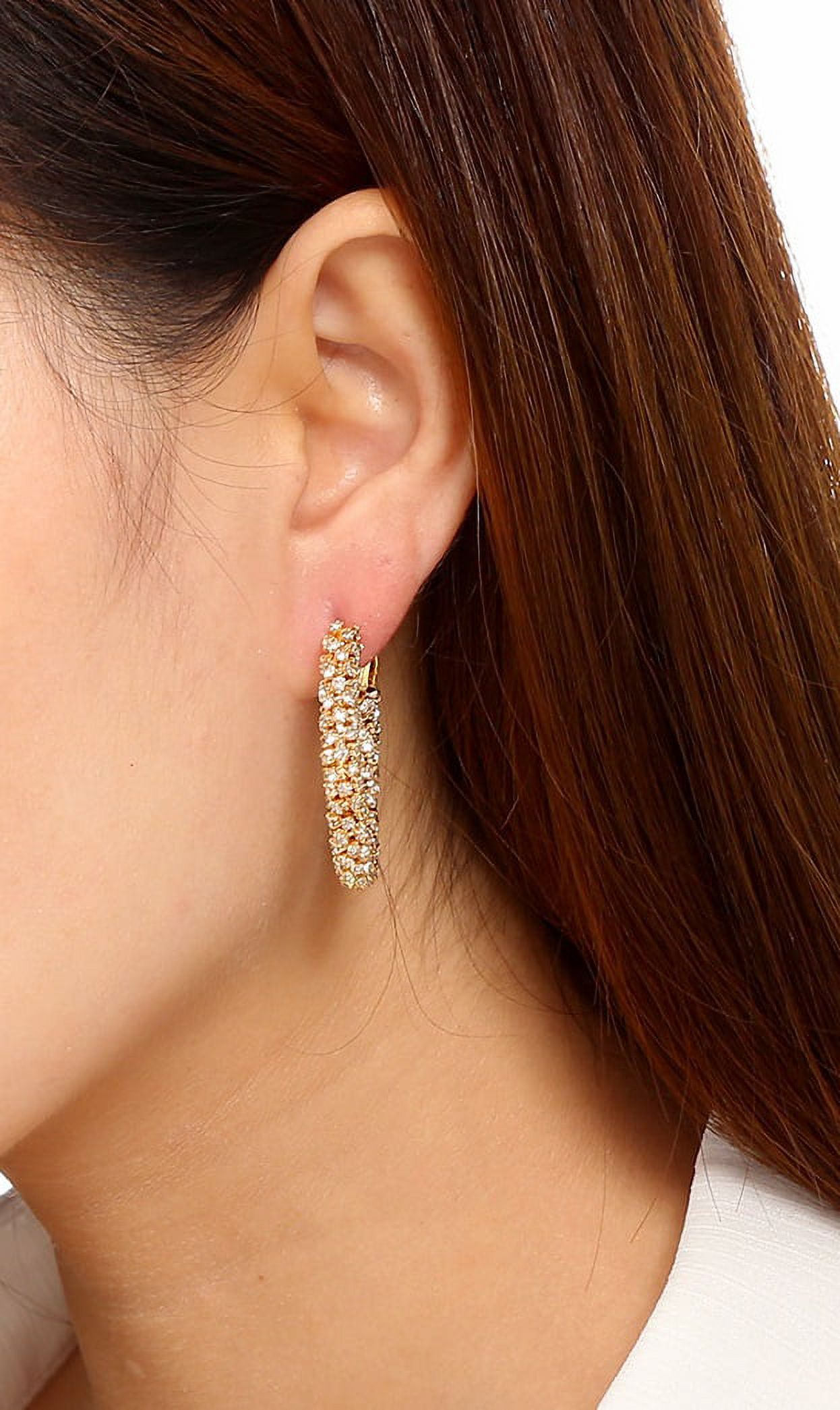 Amrita Singh Gold-tone Brass Magdalena Crystal Hoop Earring
