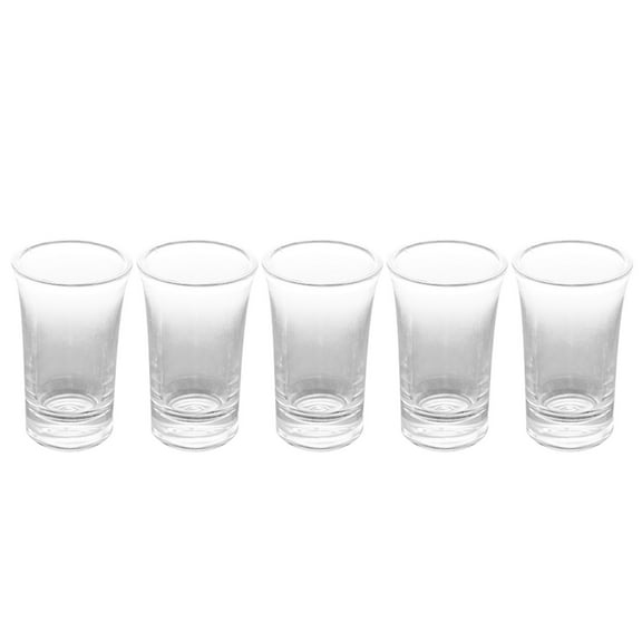 JeashCHAT 5 Pcs Acrylic Stemless Wine Glasses , 35ML Water Tumblers, Made of Shatterproof Plastic, Reusable Small Drinking Glasses for Wine Beer Juice, White
