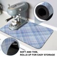 thumbnail image 4 of Light Blue Plaid Dish Drying Mats for Kitchen Counter, Rustic Farmhouse Abstract Absorbent Coffee Bar Mat with Non-slip Rubber Backed Quick Drying Dish Rack Pad 16"x24", 4 of 9