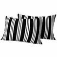 thumbnail image 6 of Striped Black White Outdoor Pillow Covers 20x12 Inch Lumbar Pillow Covers Set of 2 Waterproof Decorative Throw Pillow Cases Farmhouse Line Stripes Classic Cushion Covers for Patio Furniture Garden, 6 of 8