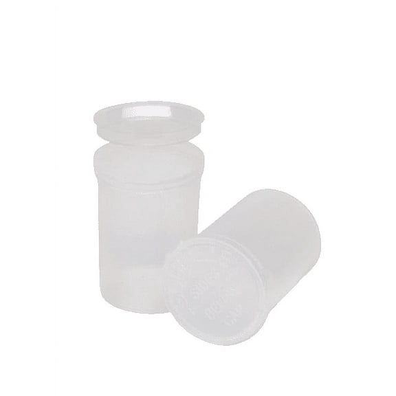 Philips Empty Prescription Pop Top Vial Made in USA Pack of 150 Dry Herb Containers with Child Resistant Translucent Clear Color 30 Dram Medical Pharmacy Pill Bottles