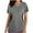 Gris, variante sur LSLJS Blouse à Manches Courtes à Col en V pour Femmes, Mode, Uniforme de Travail, Imprimé, avec Poche, Hauts, Sarraus pour Femmes