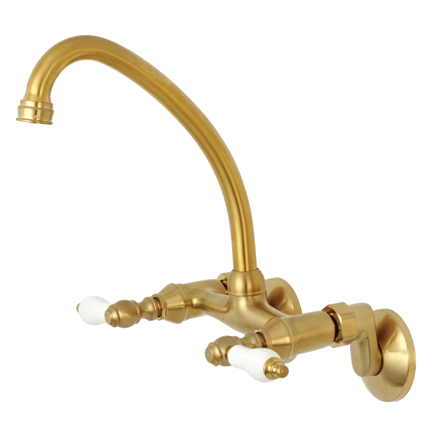 Kingston Brass KS514SB 2Handle Wall Mount Kitchen Faucet, Brushed