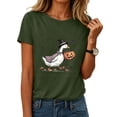 thumbnail image 2 of COMVALUE Halloween Oversized T Shirts for Women Fall Pumpkin Tops Shirt with Graphic Tees Outfits (Army Green, L), 2 of 9
