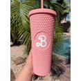 thumbnail image 3 of LANFENG Sparkling Pink 24oz Tumbler Water Bottle with Straw Office & Outdoor Girls Travel Cup, 3 of 12