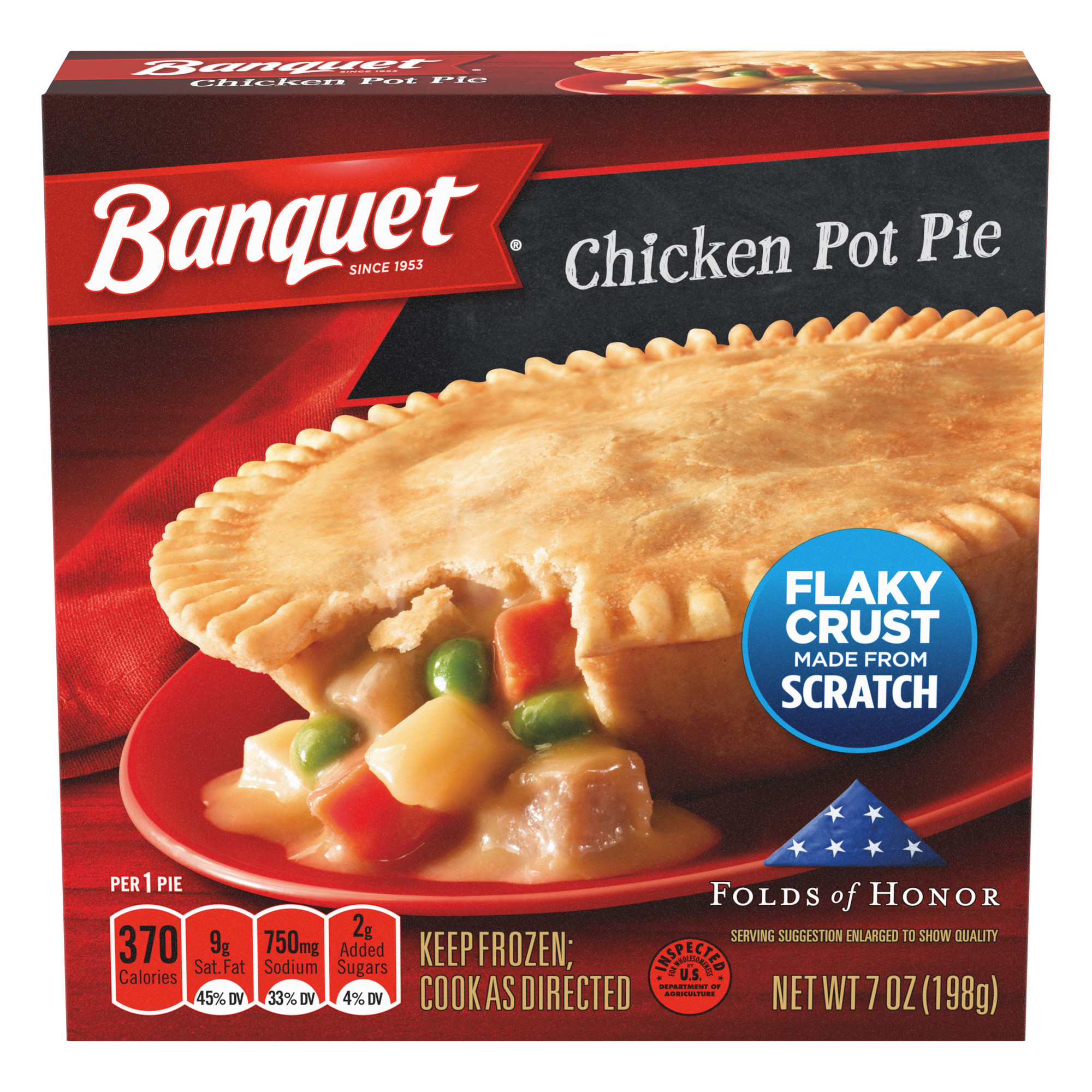 Banquet Chicken Pot Pie, 11g Protein, Frozen Meal, 7 oz.