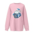thumbnail image 2 of AUNVITO Women's Christmas Flocked Sweatshirt Round Neck Loose Fit Long Sleeve Top with Holiday Print Casual and Cozy Style, 2 of 5