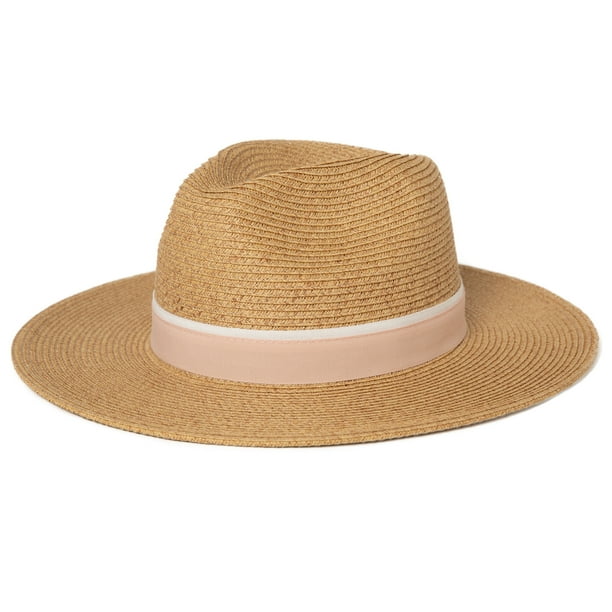 Comhats Sun Beach Fedora Hat for Women Packable Wide Brim Panama Hat UV
