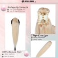 thumbnail image 6 of MY-LADY 100% Remy Real Human Hair Clip in Ponytail Extension Claw 18inch Hair Extensions Straight Hairpiece Long Straight Pony Tail Hair Hairpiece #60 Platinum Blonde, 6 of 8