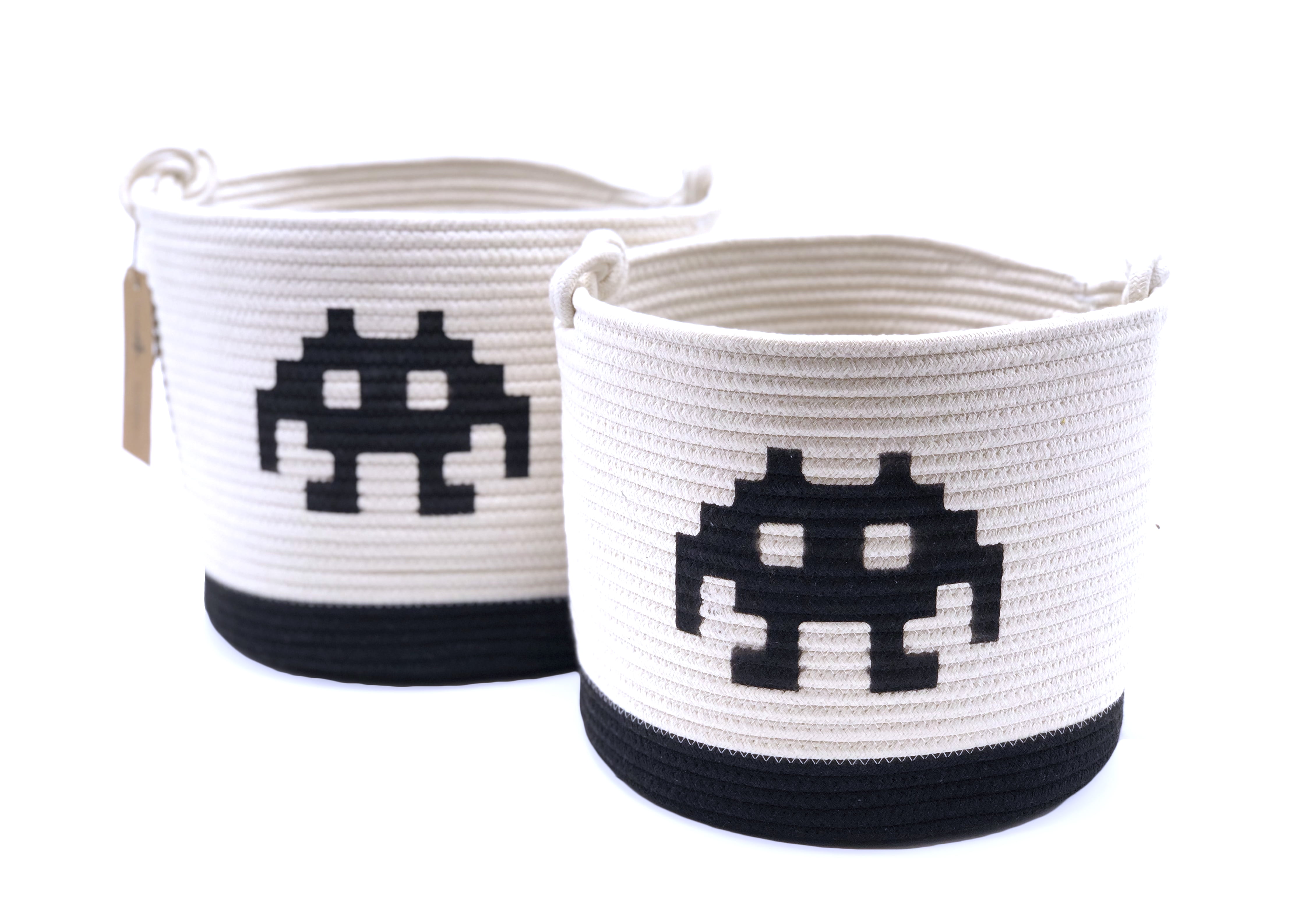 Handcrafted 4 Home Woven Cotton Rope Baskets (Set of 2)