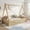 Natural, variant on Sailvan Full Size Rubber Wood Tent-shaped Floor Bed,with Guardrails,Slats and Door