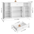 thumbnail image 2 of Homfa 47.2" Wood Sideboard with Drawer, 4 Door Buffet Storage Cabinet with Adjustable Shelves for Kitchen Dining Room, White, 2 of 7