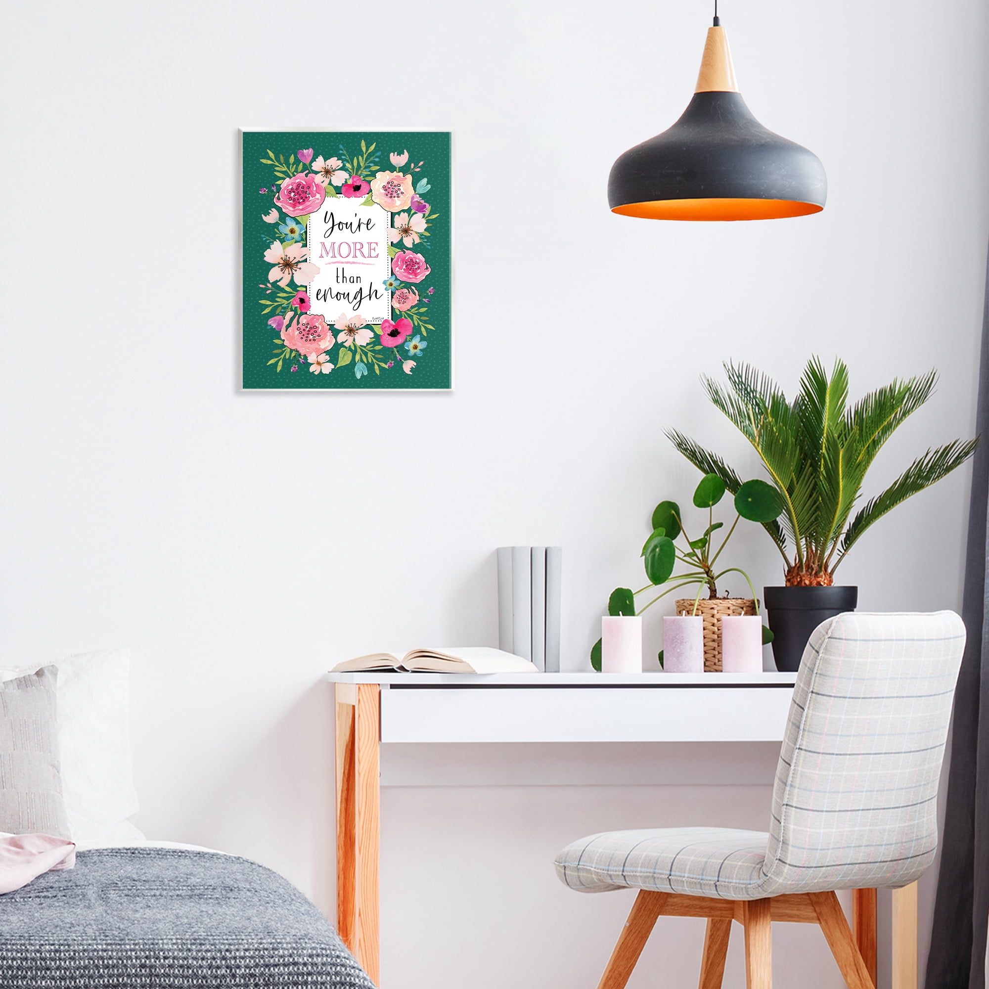 Stupell Industries More Than Enough with Florals Wall Plaque Art, design by Elizabeth Tyndall