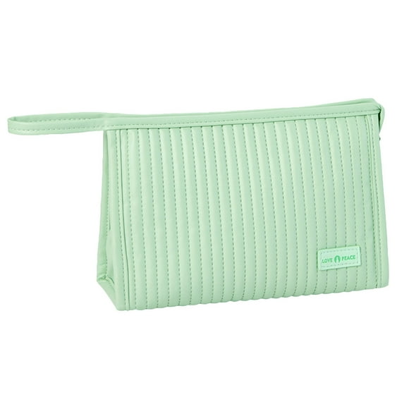 Cosmetic Bag with Zipper for Woman Pu Leather Makeup Bag for Purse Travel Make Up Bag with Handle