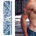 thumbnail image 3 of Juego de pegatinas de tatuaje de tótem de 4 Uds., brazalete, tatuaje semipermanente para mujeres y hombres, 3 of 9