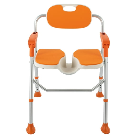 Folding Shower Seat, Adjustable Height Shower Chair with Non-Slip Rubber Feet, Comfortable and Safe for Seniors, Elderly, and Pregnant