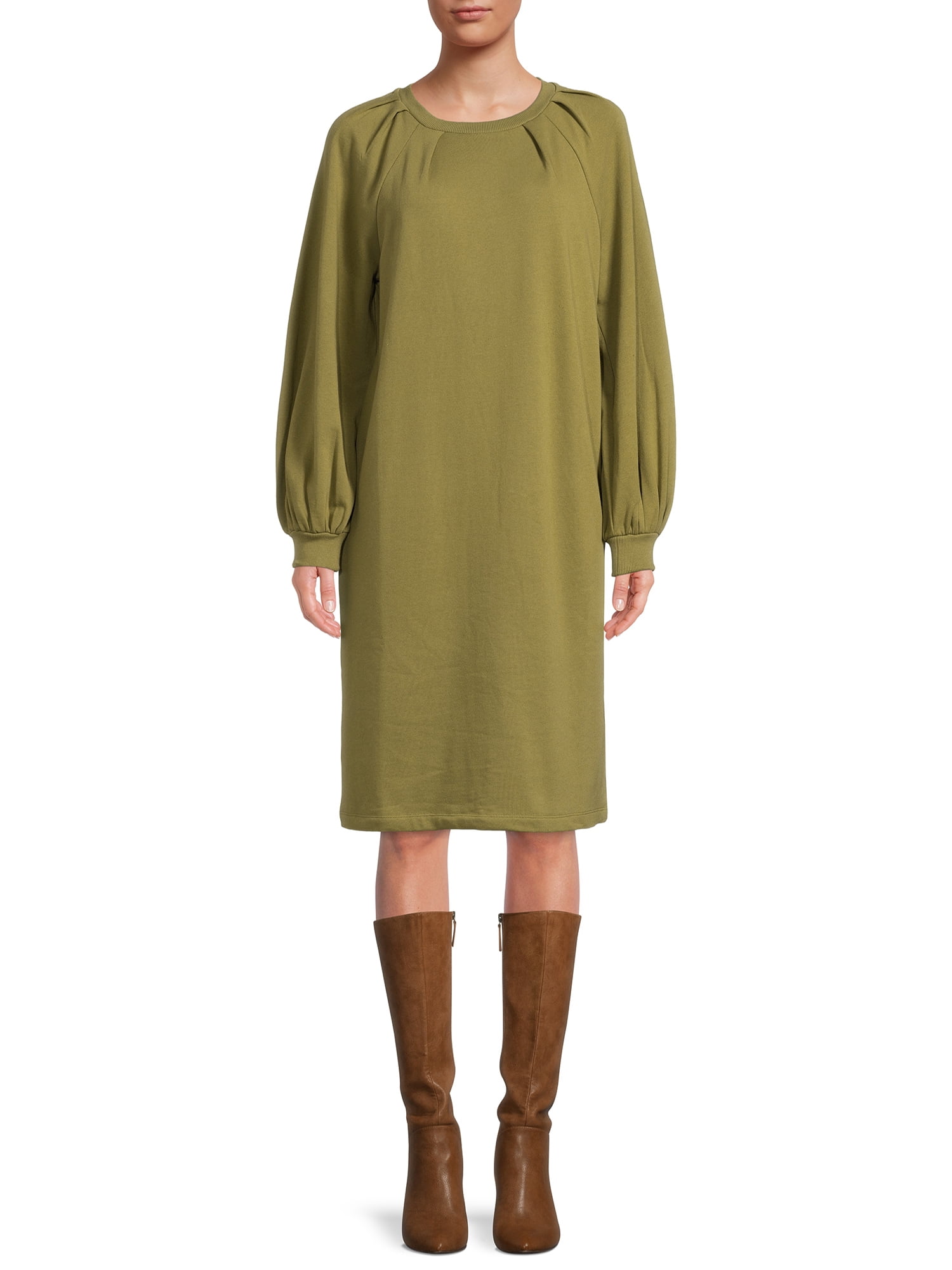 Balloon Sleeve Sweatshirt Dress 