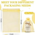 thumbnail image 2 of YunKo 50pcs Organza Bags 6x9 Inches Drawstring Jewelry Gift Mesh Bags Fruit Protection Bag White Sheer Organza Wedding Favor Bag, 2 of 10