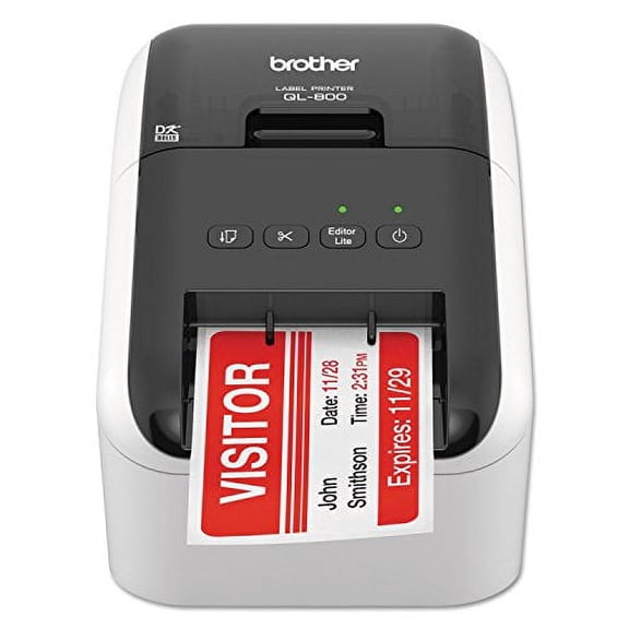 Brother QL-800 High-Speed Professional Label Printer with Black and Red Printing - USB Connectivity, 2.4" Wide, 300 x 300 dpi, 93 Labels Per Minute, Automatic Cutter, Postage and Barcode Printer
