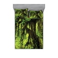 thumbnail image 2 of Rainforest Bedding Set with Sheet & Covers, Tree with Moss in the Jungle Natural Life Feng Shui Silent Plants Pattern, Printed Bedroom Decor 2 Shams, 4 Sizes, Green Brown, by Ambesonne, 2 of 3