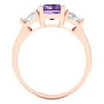 thumbnail image 4 of 2.82 ct Emerald Cut Simulated Alexandrite 3 Stone 18K Rose Gold Womens Engagement Ring, 4 of 5