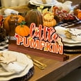 thumbnail image 2 of Little Pumpkin Wooden Centerpieces 3 Pieces Wooden Pumpkin Fall Thanksgiving Table Sign Decorations Wood Tabletop Standing Decors for Baby Shower Decorations, 2 of 6