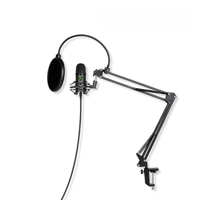 Micrófono condensador con cable para videochat, dispositivo de grabación con reducción de ruido, accesorios para PC de escritorio, juego de trípode