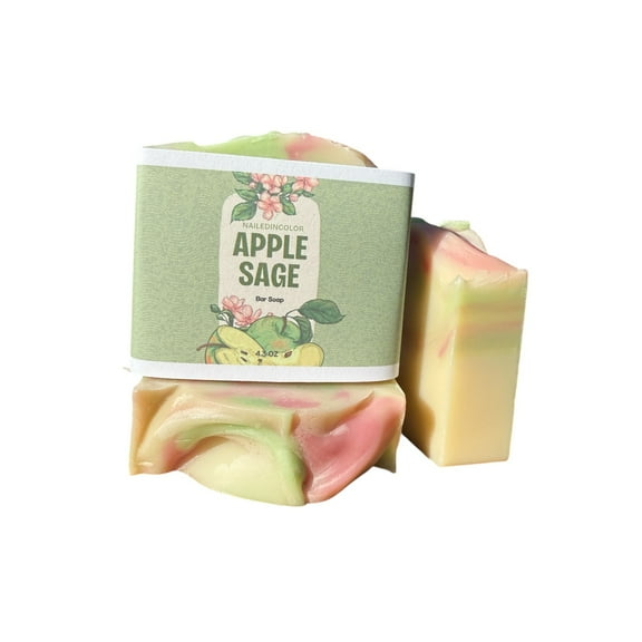 Apple Sage Bar Soap by NailedInColor, Fall Seasonal Cleanser, Body Wash, Hand Soap, Shower