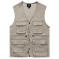 thumbnail image 3 of Primavera otoño hombres Casual Cargo chaleco chaquetas abrigo para hombre a prueba de viento sin mangas prendas de vestir exteriores chaleco para exteriores masculino de gran tamaño Q20, 3 of 5