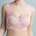 thumbnail image 2 of Plus Size Push Up Bras Women Lady Mesh Push up Bra Plus Size Sports Bra Underwear Yoga Hollow Out Bra Cup V-Neck Padded Bra Feature Hook and Eye Closure T-Shirt Bra Style Y-618 , Pink-a 3XL, 2 of 3