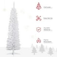 thumbnail image 6 of HOMCOM Unlit Slim Noble Fir Hinged Artificial Christmas Tree with Realistic Plastic Branches and 390 Tips, 6' Tall, White, 6 of 10