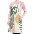 thumbnail image 5 of Orange Boho Geometric and Plant Pattern Apron-Garden Aprons for Women with Pockets-Cotton Linen Waterproof Kitchen Cooking Gardening Aprons Adjustable for Kitchen,Cooking,BBQ and Salon 33x27 Inch, 5 of 7