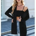 thumbnail image 6 of Women Light Cardigan Sweaters Cardigan Loose Casual Long Sleeve Open Front Breathable Black XL, 6 of 8