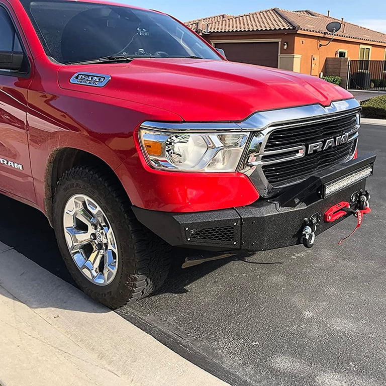OCPTY Front Bumper With Winch Plate & LED Lights For 2013-2018 Dodge Ram 1500 (Excludes Rebel)