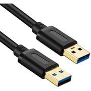 USB 3.0 A To A Male Cable 3Ft,USB To USB Cable USB Male To Male Cable USB Cord with Gold-Plated Connector for Hard Drive Enclosures, DVD Player, Laptop Cooler