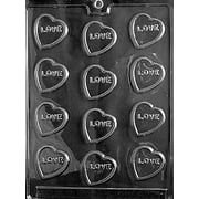 Grandmama's Goodies Valentine's Day V005 Hearts with Love Chocolate Candy Soap Mold with Exclusive Molding Instructions