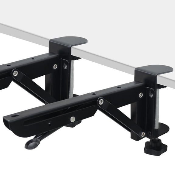 Tongina 2 Pieces under Desktop Mouse Keyboard Tray Keyboard Bracket Heavy Duty Foldable Bracket Adjustable for Computer Elbow Support