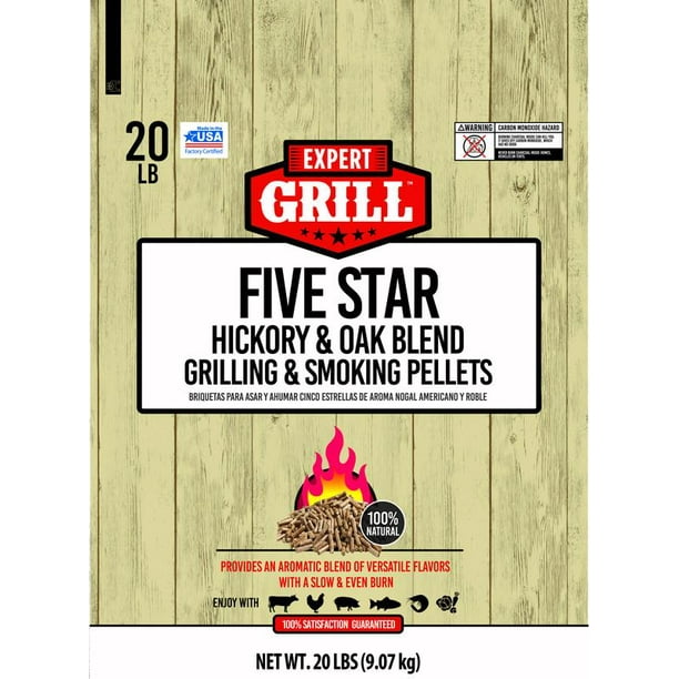 Expert Grill Grilling & Smoking Pellets, Five Star Hickory & Oak Blend