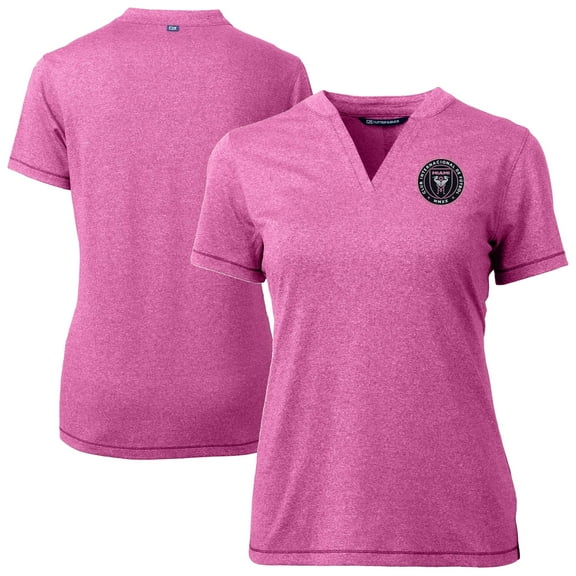 Women's-Cutter & Buck  Pink Inter Miami CF Forge Heather Stretch Blade Top