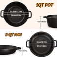 thumbnail image 3 of 7QT 2-in-1 Cast Iron Cookware Set, 5.1QT Dutch Oven & 1.9QT Skillet, Dual‑Use Pot, Induction/Oven/Campfire Safe, for Sourdough Bread, Frying, Baking, BBQ & Camping, 3 of 14