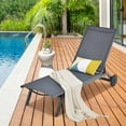 thumbnail image 5 of Topbuy 2-Piece Outdoor Aluminum Chaise Lounge Recliner Chair with Adjustable Backrest Grey, 5 of 8
