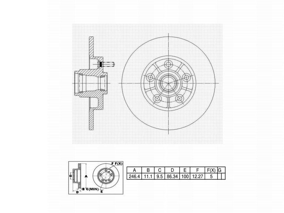 Winstop Brake Rotor and Hub Assembly, Front WS234388, Pontiac Fiero 1987-1984