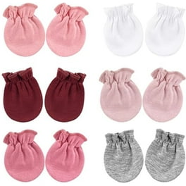 Hudson Baby Infant Girl Cotton Scratch Mittens, Enchanted