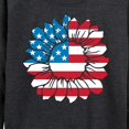 thumbnail image 3 of Instant Message - American Flag Sunflower  - Women's Lightweight French Terry Long Sleeve Shirt, 3 of 6