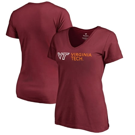 Virginia Tech Hokies Fanatics Branded Women's Logo V-Neck T-Shirt - Maroon