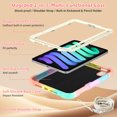 thumbnail image 3 of Case for iPad Mini 7 A17 Pro 2024/Mini 6 2021 8.3 inch 7th/6th Gen with Butterfly Stand, Protective Tablet Cover with Pencil Holder Shoulder Strap for Kids Girls, Colourful RoseGold, 3 of 7