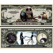 Anime Source Nightmare Before Christmas Movie Commemorative Novelty Million Bill With Semi Rigid Protector