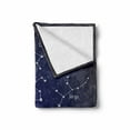 thumbnail image 2 of Constellation Soft Flannel Fleece Throw Blanket, Doodle Chalk Writing Style Zodiac Star Clusters and Sign Names, Cozy Plush for Indoor and Outdoor Use, 60" x 80", Blue Dark Blue White, by Ambesonne, 2 of 6